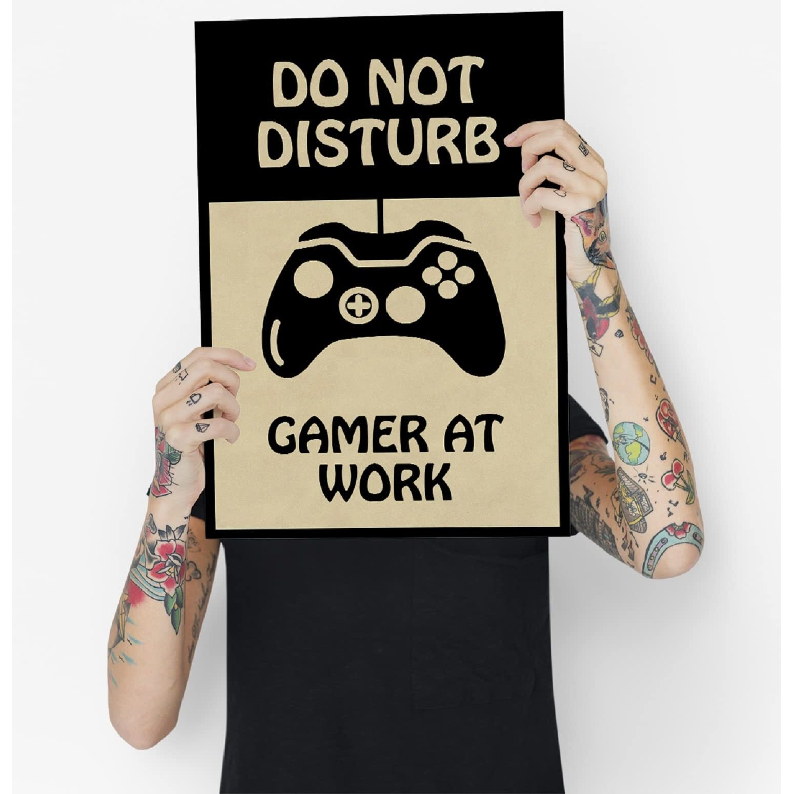 Printnet Do Not Disturb Gamer At Work Artwork Wall Decor For Gamer House (300 Gsm Poster With Double Side Tape, Medium 12 X 18 Inch)