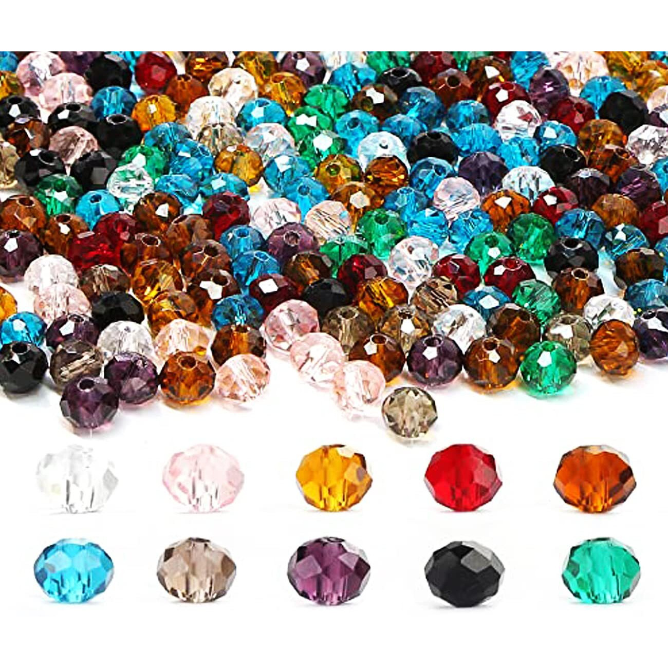 Diy Crafts 100 Grms, As Image, 7Mm X 8Mm As Image Diy Faceted Spacer Beads, Used For Bracelet Necklace Accessories And Jewelry Making Multi Color Glass Material S(100 Grms, As Image)