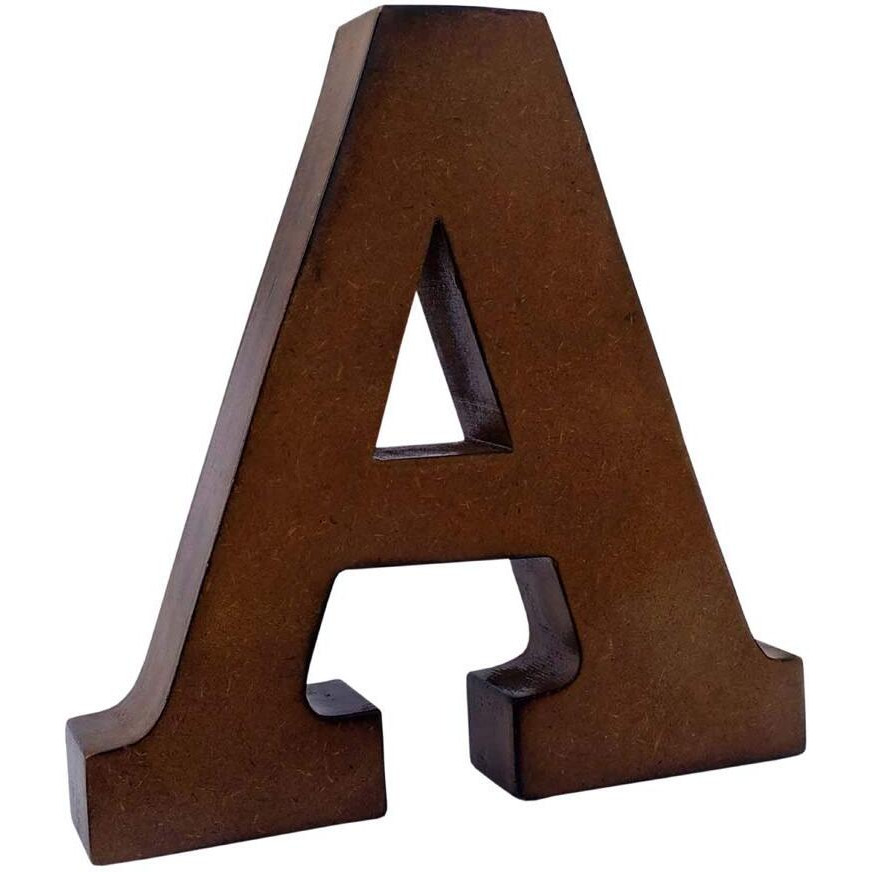 Smartcarewood Wooden A Letter- English Upper Case Alphabets Cutouts For Art And Craft Work (A_Brown_15X2.5 Cm)