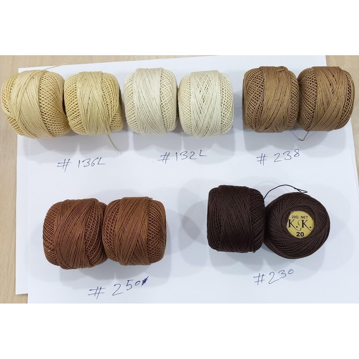 Omx Crochet Cotton Thread,10 Rolls, Registered Brand  Omx (Brown Shade 2 Pc Each, Size 20)