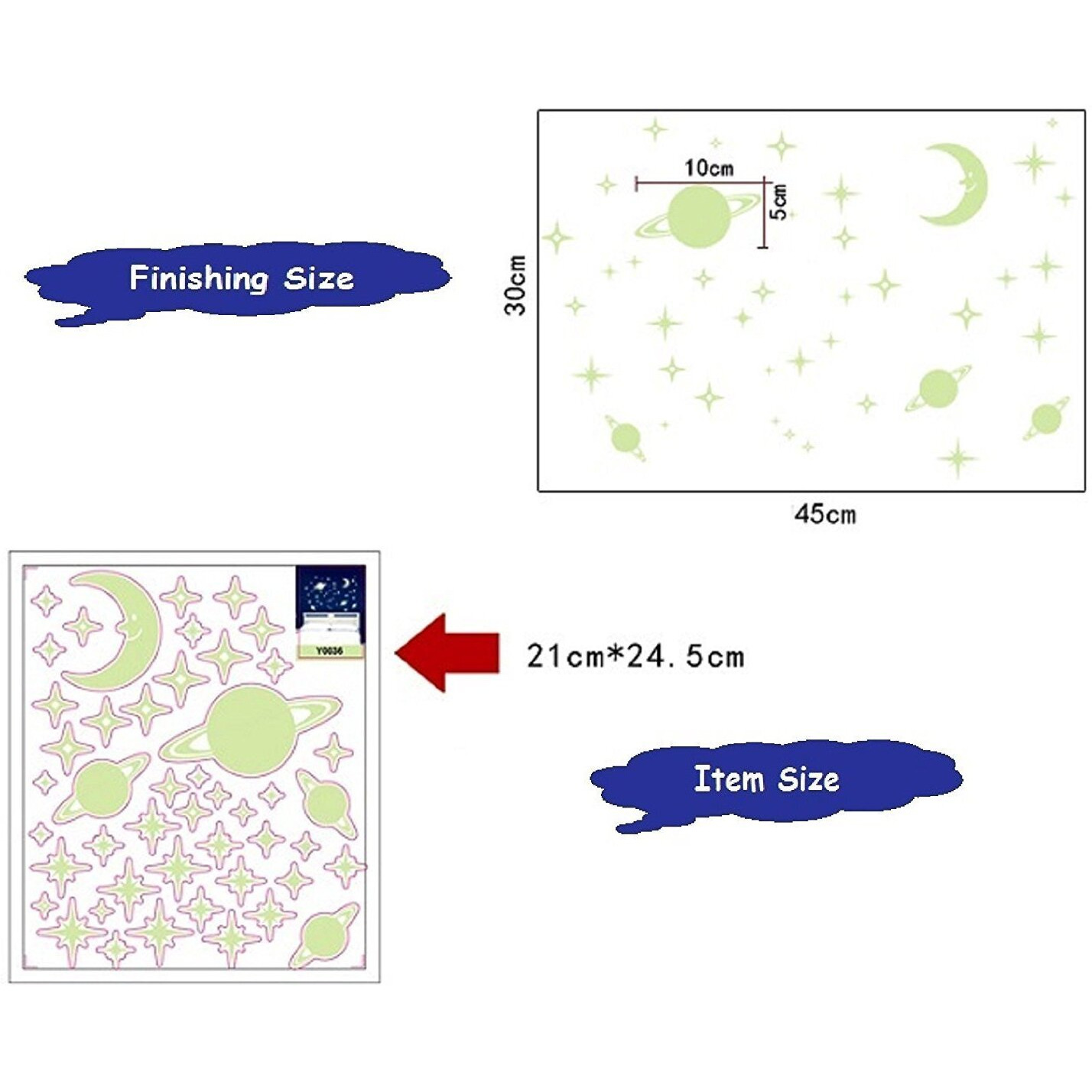 Jaamso Royals Radium Galaxy Of Stars Wall Stickers (Pvc, 32 Cm X 24 Cm X 0.5 Cm)