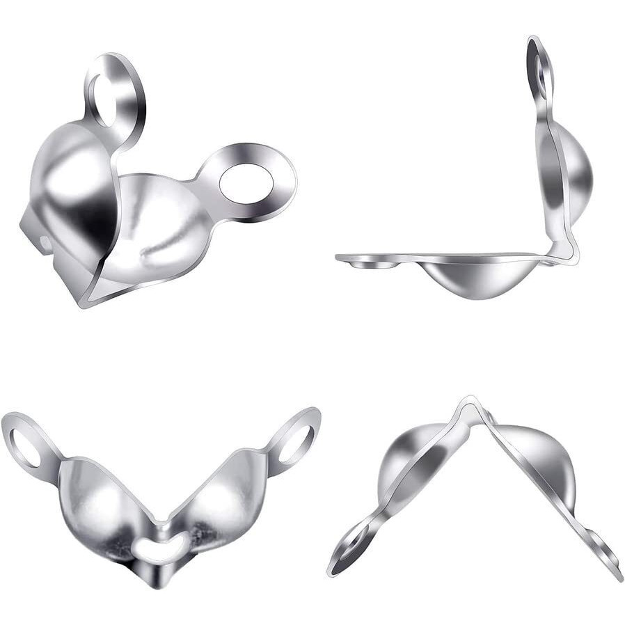 Diy Crafts 25 Grm, Bright Silver, Bead Tips Terminators Bead Tips Knot Covers End Caps Golden For Jewelry Making Diy Fi (25 Grm, Bright Silver)