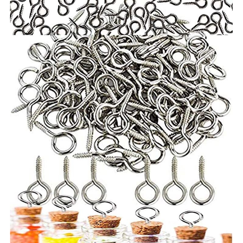 Diy Crafts Mini Screw Eye Pin Peg For Crafting Mindi Screw (Pack Of 25 Pcs, Screw Eye Pin)