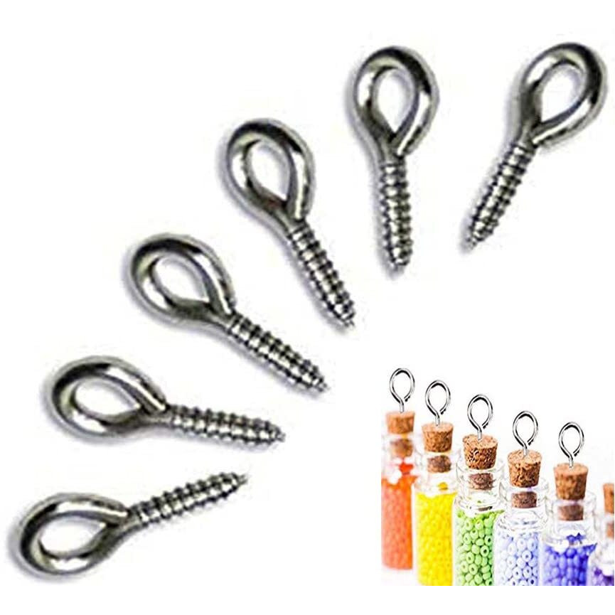 Diy Crafts Mini Screw Eye Pin Peg For Crafting Mindi Screw (Pack Of 25 Pcs, Screw Eye Pin)