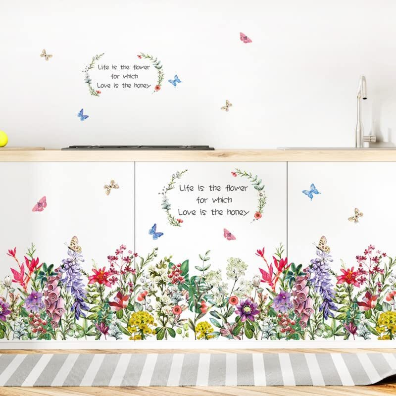 Jaamso Royals Wall Stickers For Living Room Flowers, Floral Wall Stickers, Flower Sticker, Nature Wall Stickers, Garden Stickers For Walls Of Home, Wall Stickers Flower Design (90 Cm X 60 Cm)