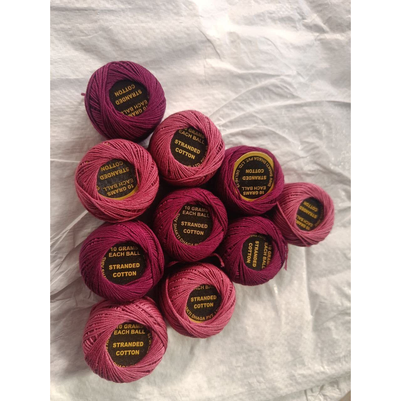 Foliam Crochet Thread Set Of 10 Ball Crochet Cotton Thread Yarn For Knitting And Craft Making (Dark Pink +Purple)