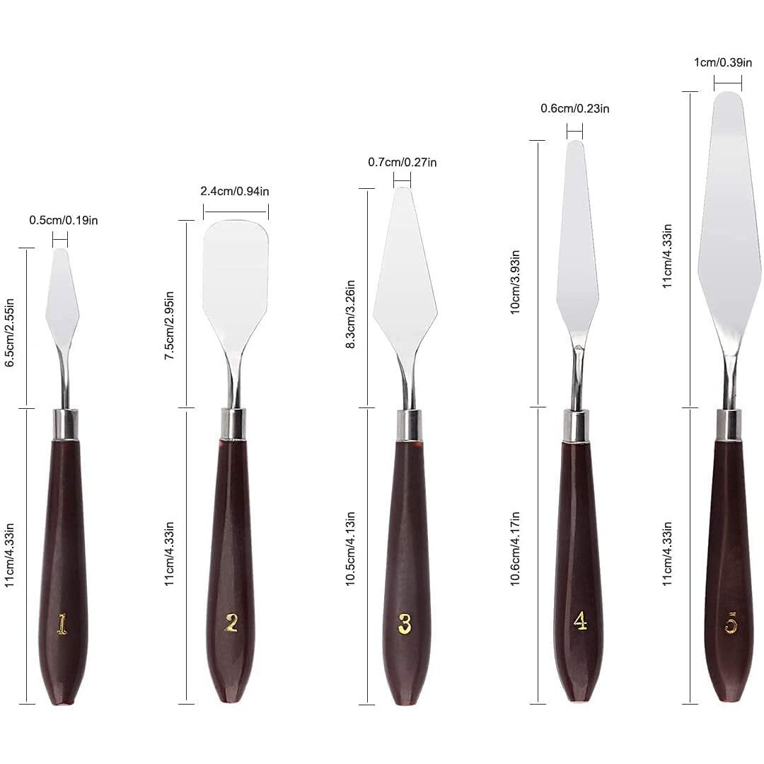Amazon Brand  Umi Set Of 5 Painting Palette Knives Of Various Sizes And Shapes