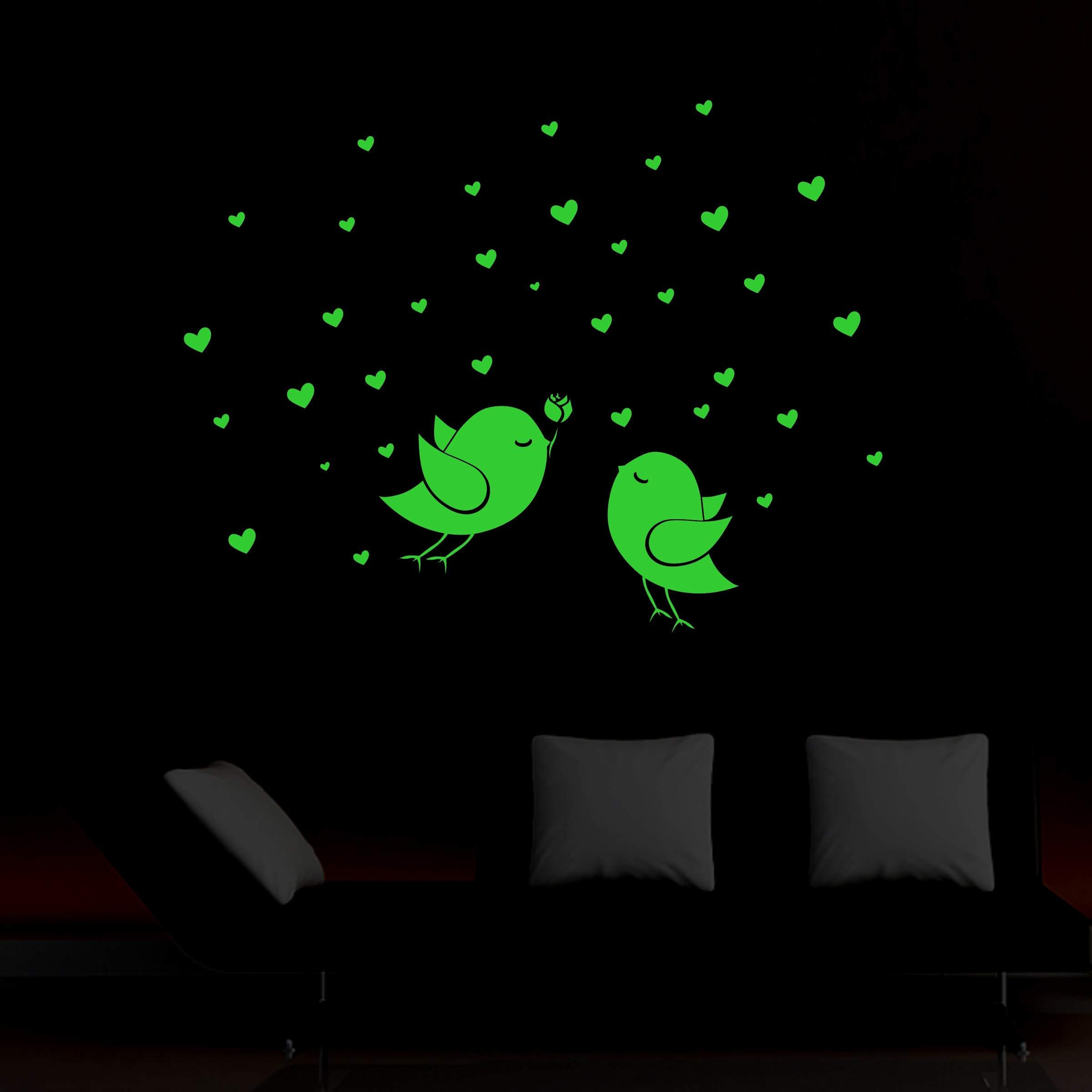 Dreamkraft Monk Wish Glow In The Dark Birds And Star Radium Attractive Wall Sticker For Kids Glow In The Dark Stickers (60X46Cm)