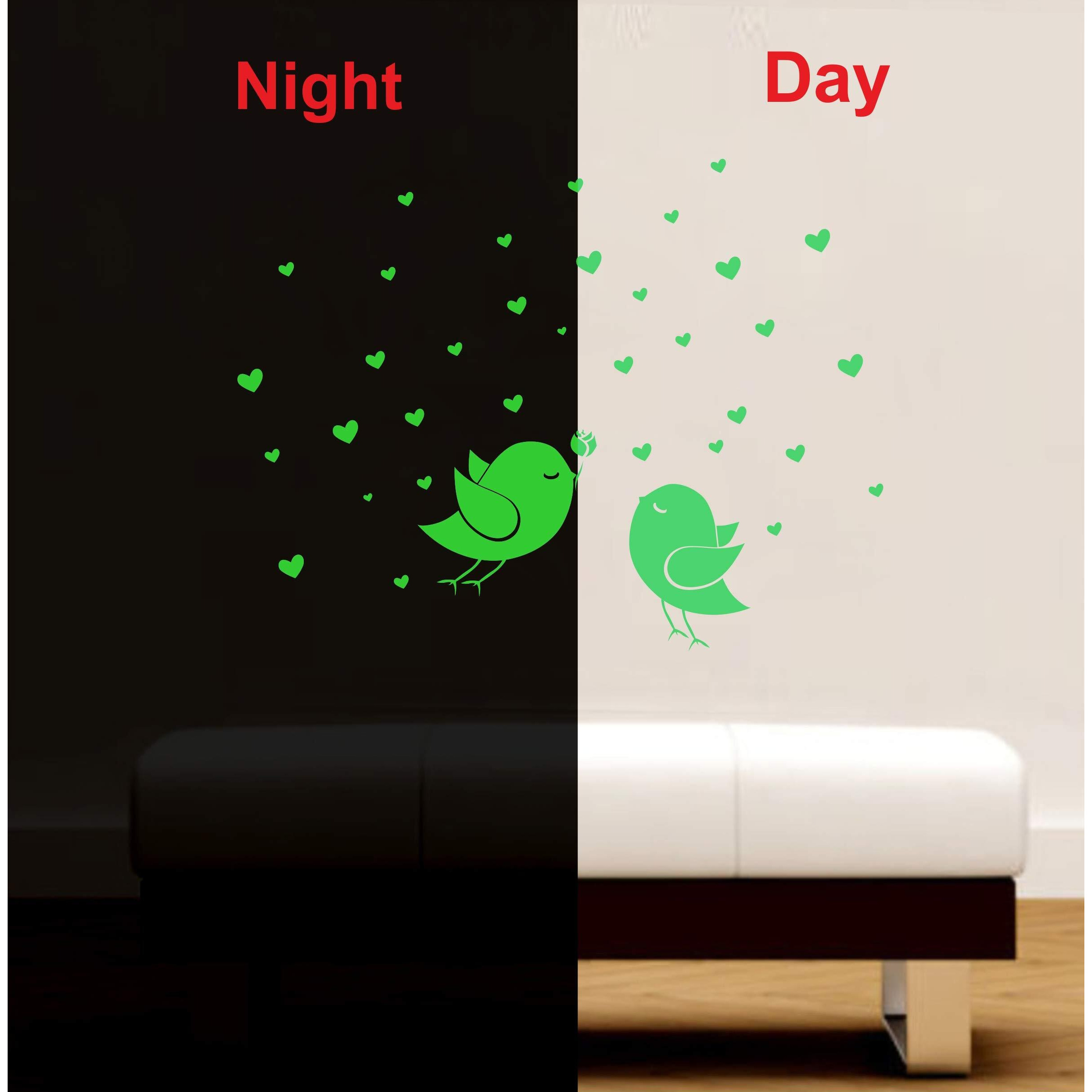 Dreamkraft Monk Wish Glow In The Dark Birds And Star Radium Attractive Wall Sticker For Kids Glow In The Dark Stickers (60X46Cm)