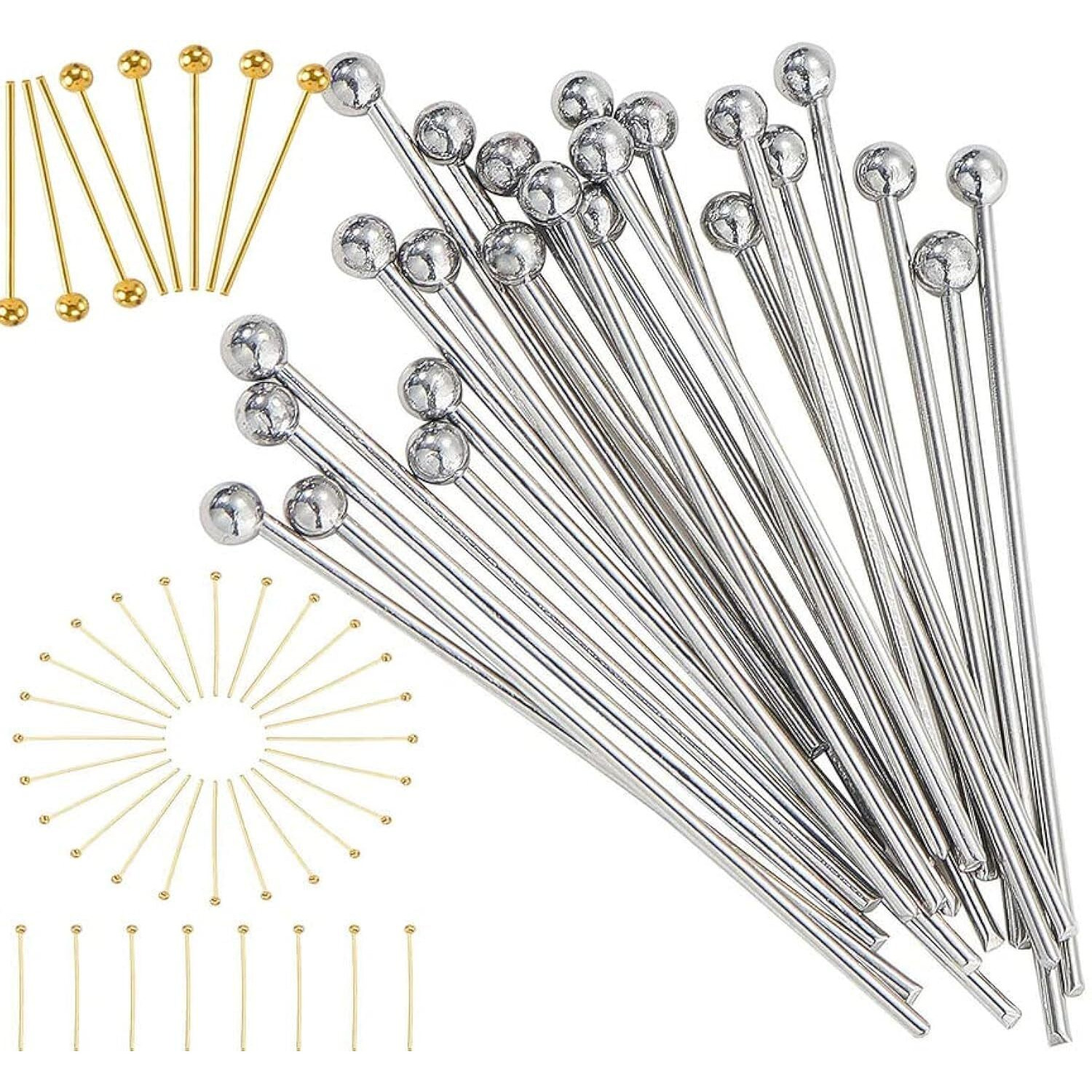Diy Crafts 10 Gram, Antique Silver, Jewelry Approx 304 Steel Ball Head Pins Finding (10 Gram, Antique Silver)