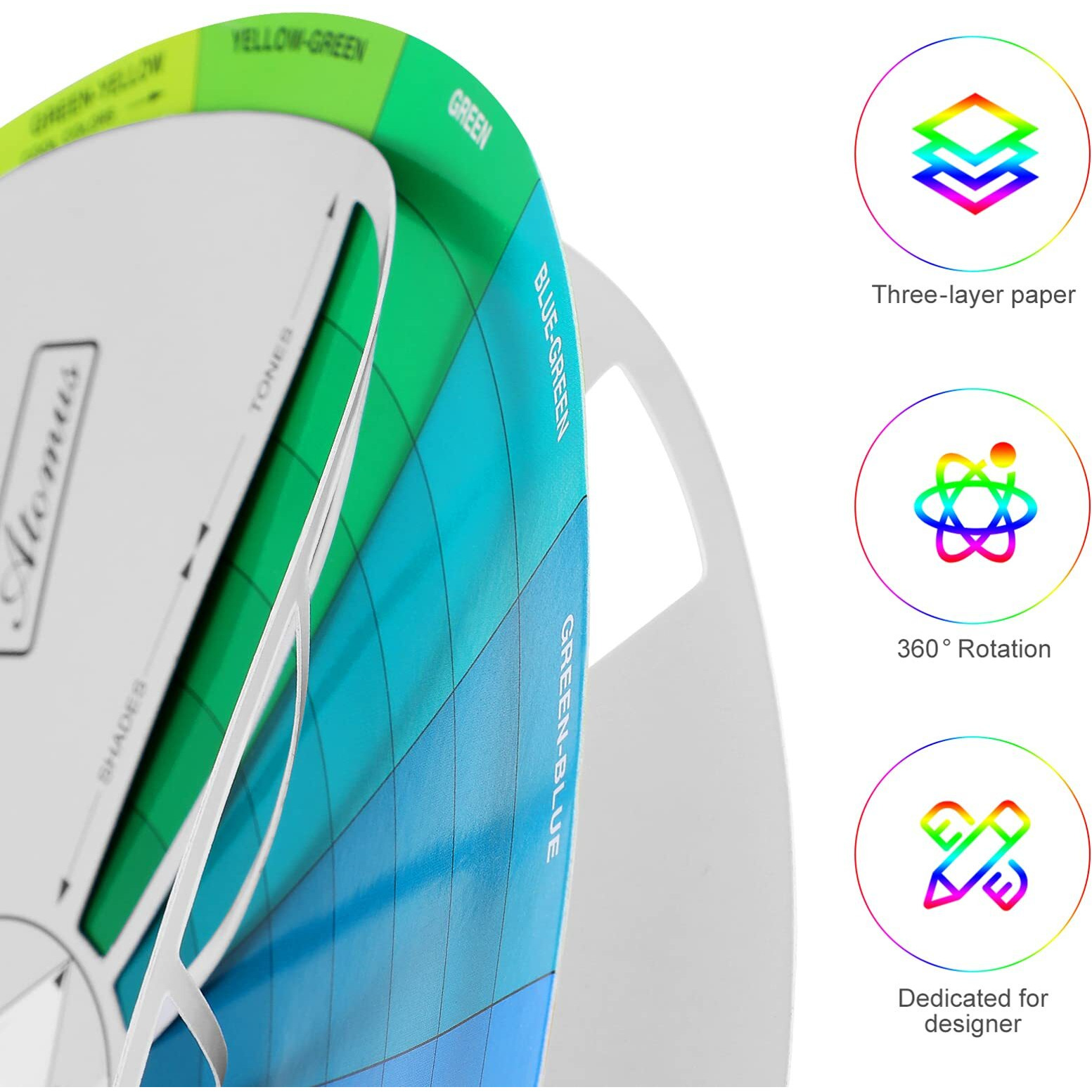 Exceart Color Mixing Guide Wheel 1Pack Watercolor Colour Guide Wheel Color Learning Card Pigment Wheel Art Class Teaching Tool For Makeup Blending Painting