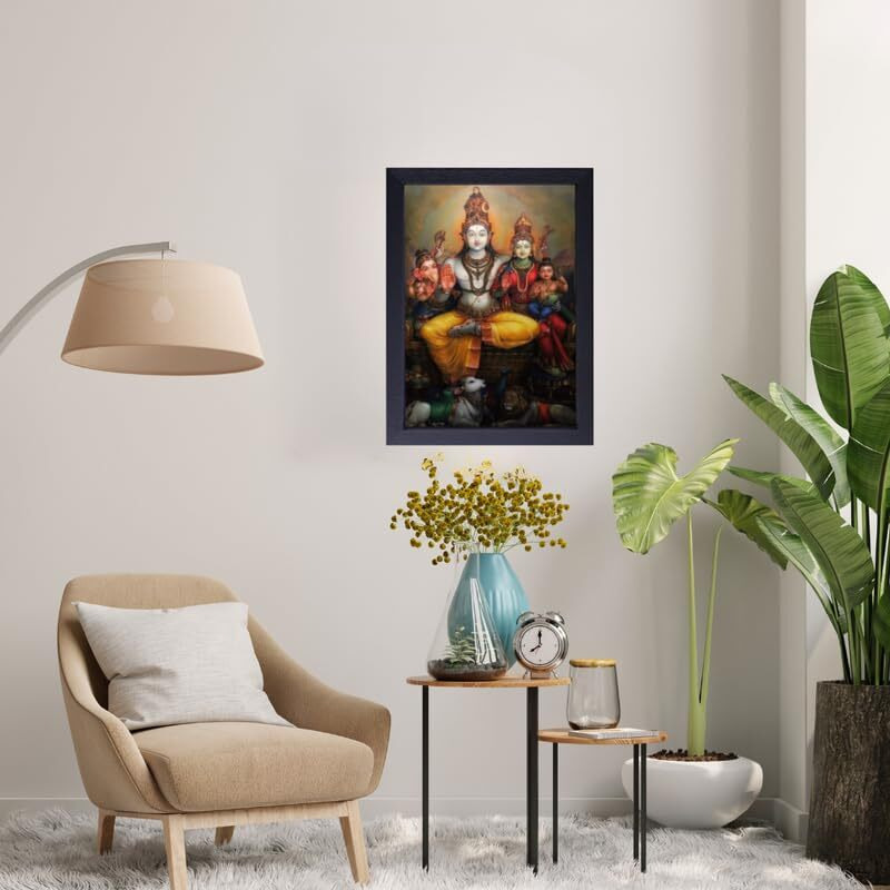 Vsk Sketch Art Studio Wooden God Shiv Wall Painting For Home Decoration (8 X 12 Inch)