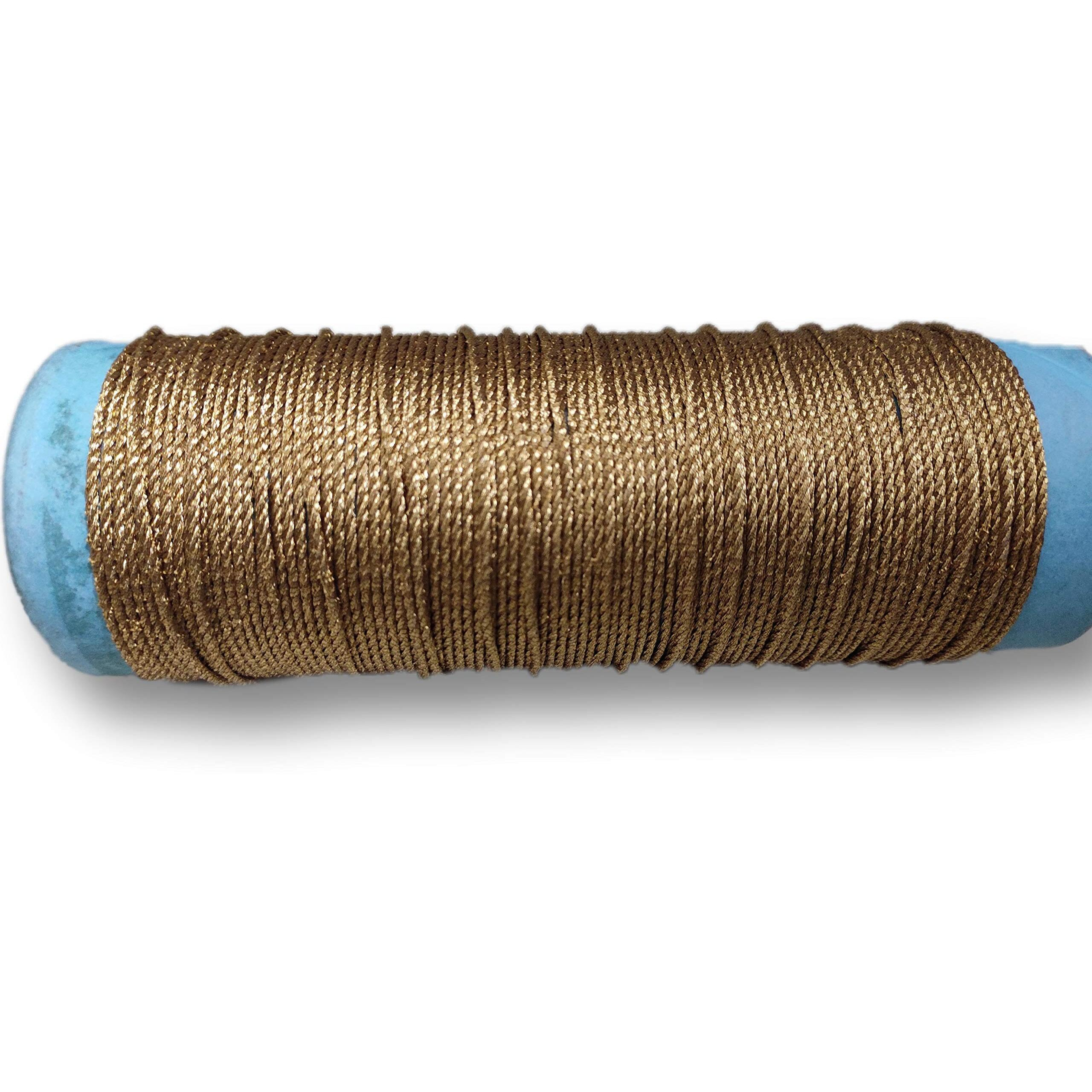 Loopze Twisted Cord  Twisted Cord For Girls 18 Meter Full Length Best Uses As Blouse, Lehnga, Saree And Other Craft Material (Gold)