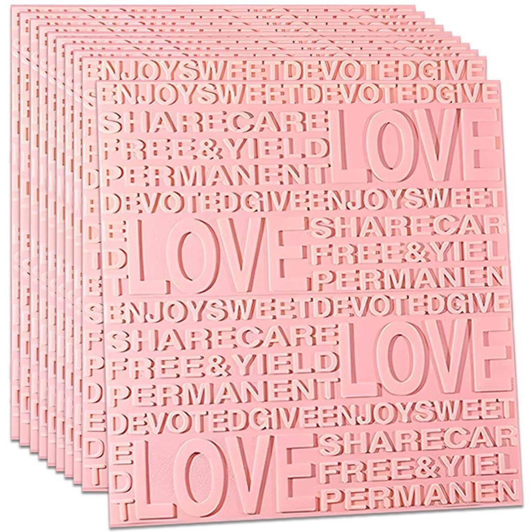 Tlismi Self Adhesive Pe Foam 3D English Letter Pattern Styled Trendy Waterproof Love Wall Sticker For Home Decoration, (70Cm X 60Cm, Approx. 4.52 Square Feet Each) Pack Of 1 (Pink)