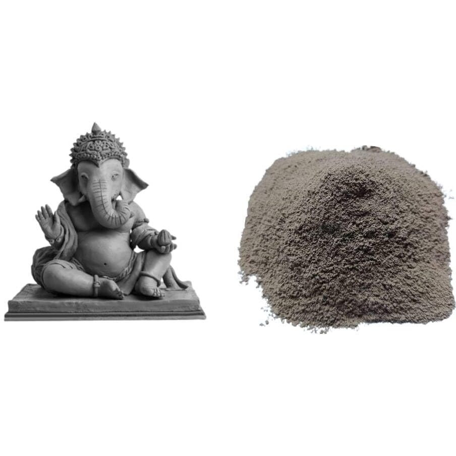 Ganesh Pottery Premium Diy Shadu Mati/Clay Powder  Ready-To-Use, Eco-Friendly, And Non-Toxic For Creating Homemade Ganesha. Soft, Natural Clay Ideal For Sculpture And Modeling By Both Kids And Adults,1Kg