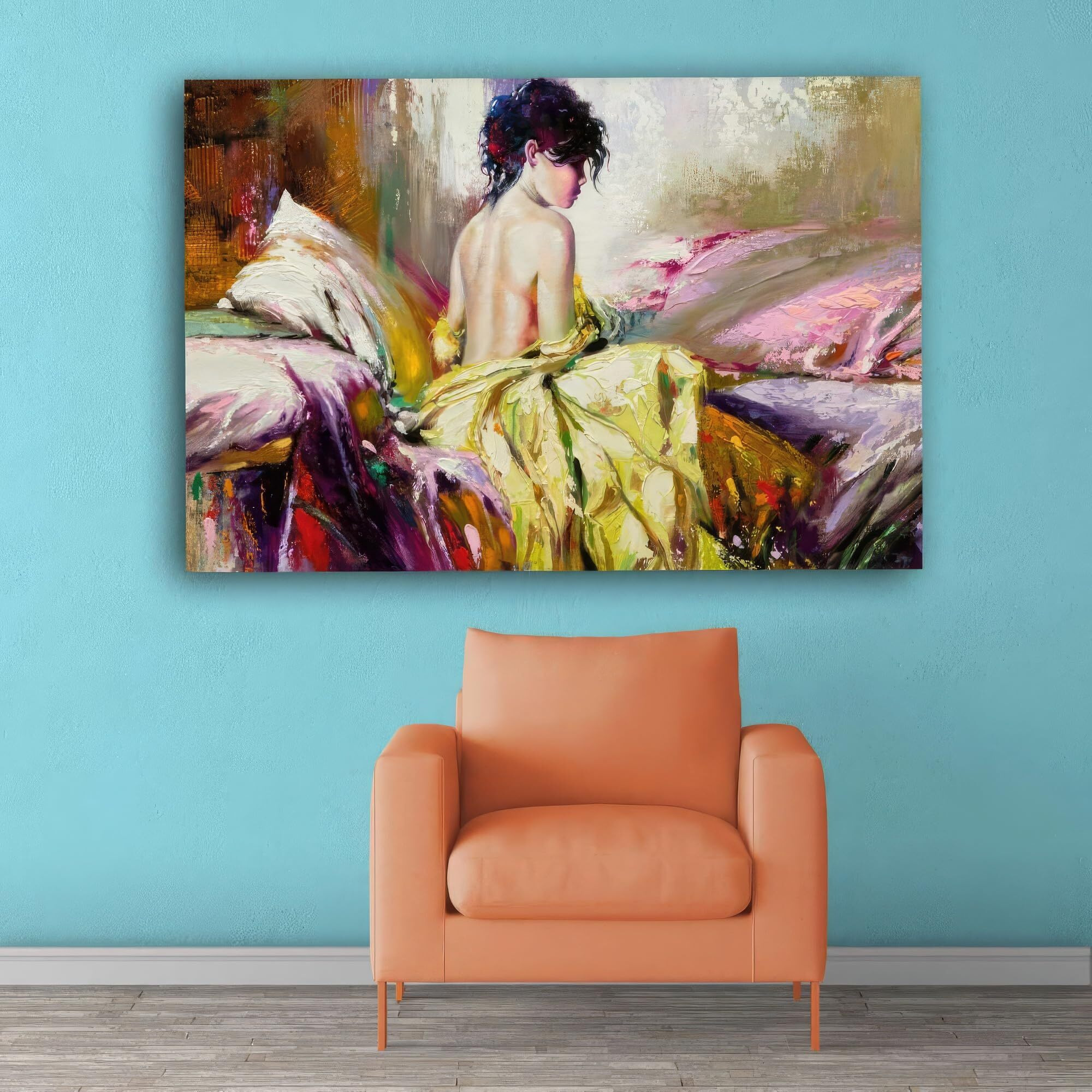 Inephos Framed Canvas Painting - Beautiful Lady Art Wall Painting For Living Room, Bedroom, Office, Hotels, Drawing Room, Wooden, 120Cm X 75Cm, 20_0156Lf
