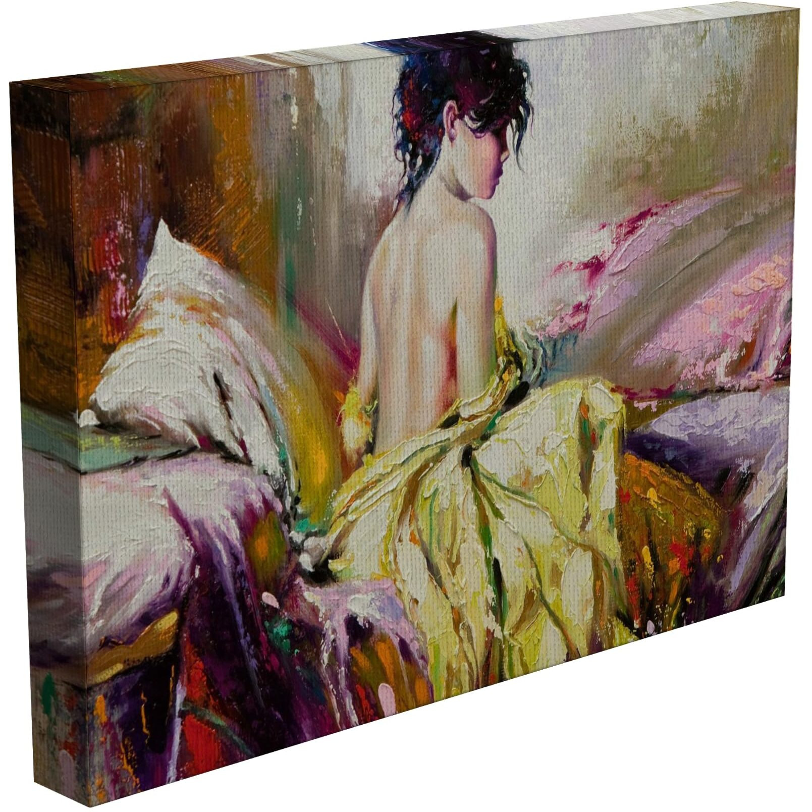 Inephos Framed Canvas Painting - Beautiful Lady Art Wall Painting For Living Room, Bedroom, Office, Hotels, Drawing Room, Wooden, 120Cm X 75Cm, 20_0156Lf