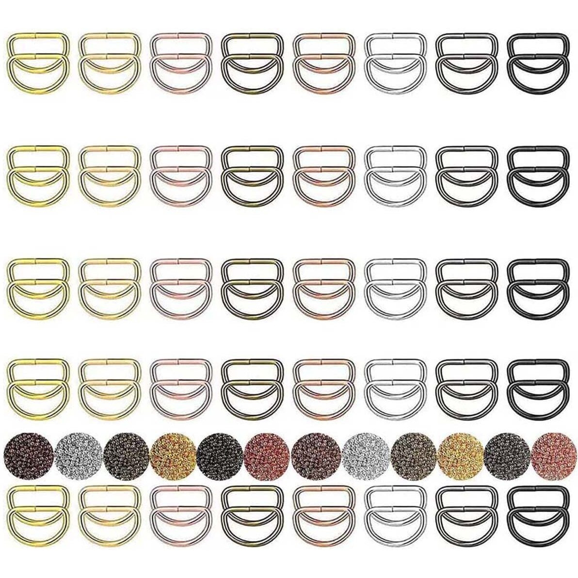 Diy Crafts 5 Pcs D Rings, Antique Silver, Only D Rings Only, Side Slide Release Buckle Tri-Glide Slide, Nylon Webbing Strap Plastic/Metal D Rings Snap Hook For Lug(5 Pcs D Rings, Antique Silver)