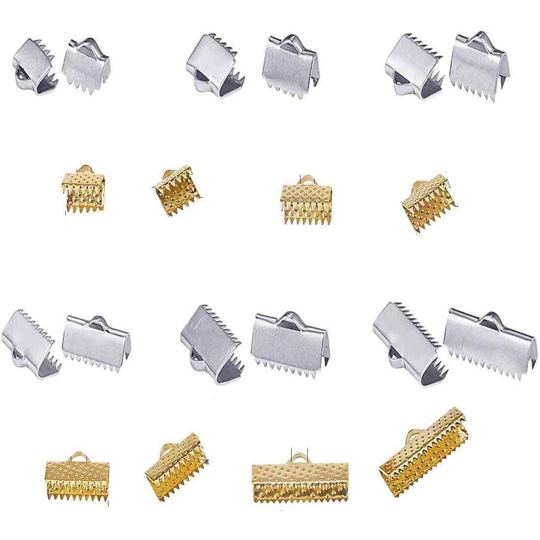 Diy Crafts Pack Of 6 Pcs 6X1, Bright Silver, 6-36 Pcs 304 Steel Ribbon Bracelet Bookmark Pinch Crimp Clamp End Findings Cord Ends Fasteners Clasp L (Pack Of 6 Pcs 6X1, Bright Silver)