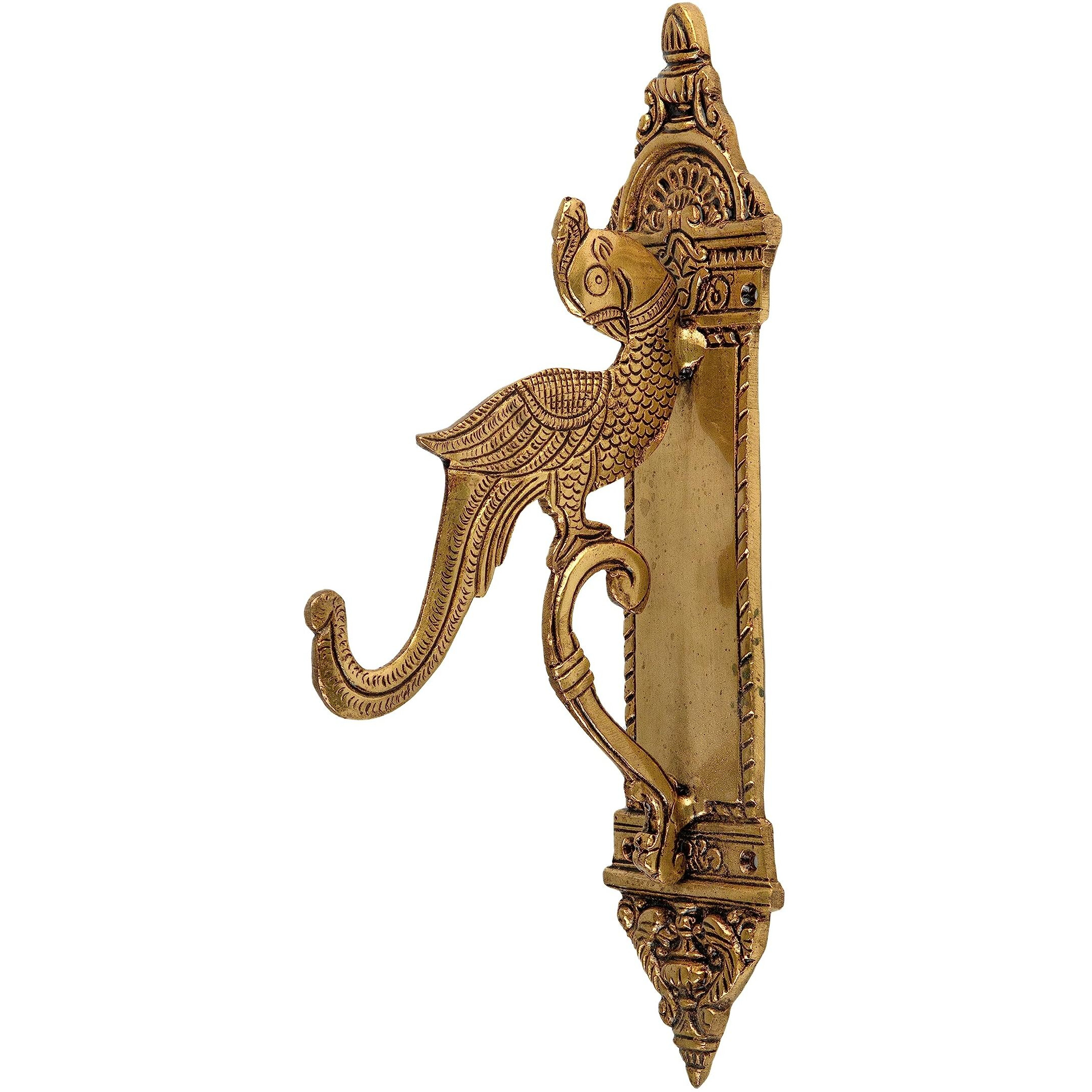 Jaszz Art Brass Wall Decor Ethnic Design Handmade Antique Wall Hanging Hanger Statue For Home Decor Temple Pooja Office Decoration Festival Gift (15 * 31 Cm & 1420 Gm)