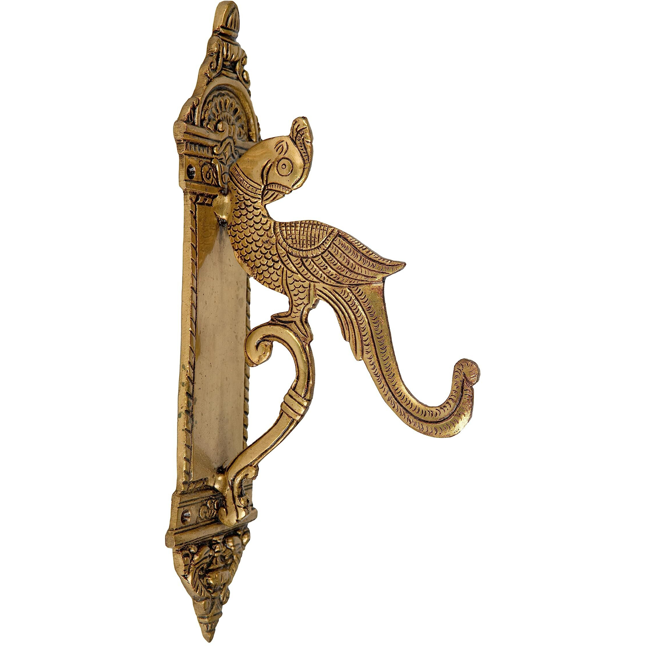Jaszz Art Brass Wall Decor Ethnic Design Handmade Antique Wall Hanging Hanger Statue For Home Decor Temple Pooja Office Decoration Festival Gift (15 * 31 Cm & 1420 Gm)