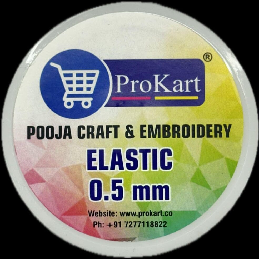 Prokart Premium Stretchy Clear Elastic Stretch Crystal Thread String Cord For Diy Necklace Jewelry Making And Craft Bracelet Beads Thread Making Approx.15 Meters Per Roll (0.5 Mm, 1)