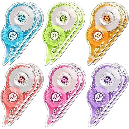 Eclet Correction Tape - Pack Of 2 Pcs Correction Taper X 5 Mm, For Journal, Correction Pen, Whitener For Correction, Stationary Items, Corre 12 Metection Pen Tape (Any 2 Random Color Sent) D