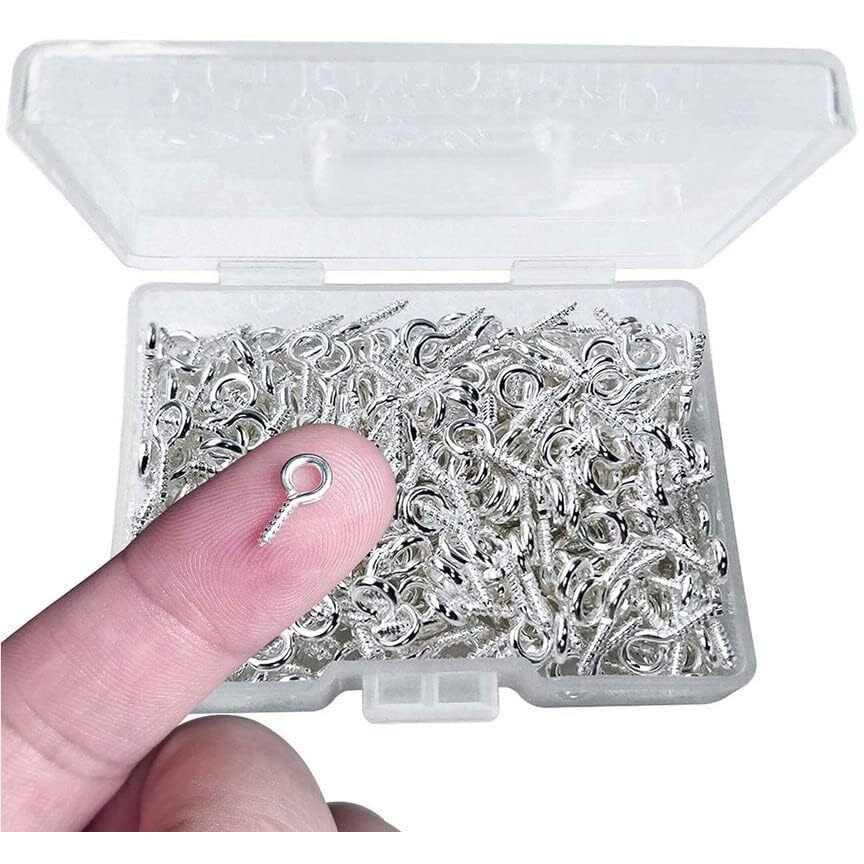 Diy Crafts 70, Nickel Silver Colour, Screw Eye Pins Hooks Eyelets Screw Threaded For Jewelry Making Findings Diy (70, Nickel Silver Colour)