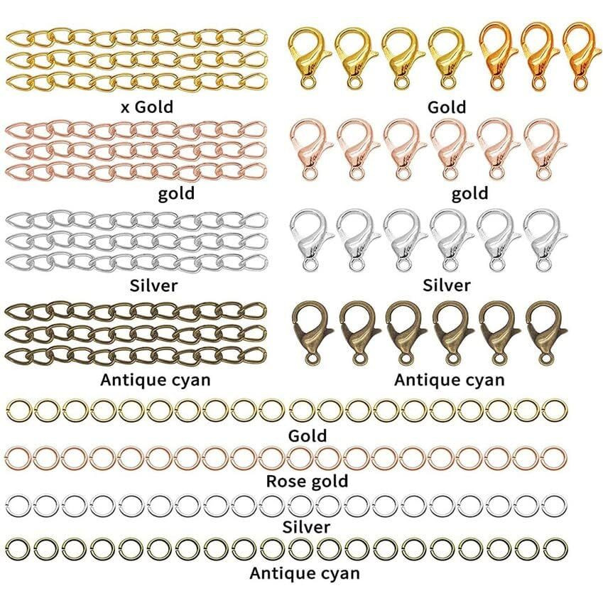 Diy Crafts 100 Grm, Gold, 20X Lobster Claw Clasps Every 100 Grm Rest Jump Rings,Alloy Lobster Clasps Open Jump Ring For Jewelry Making Necklace Bracelet Anklet Key Chain (100 Grm, Gold)