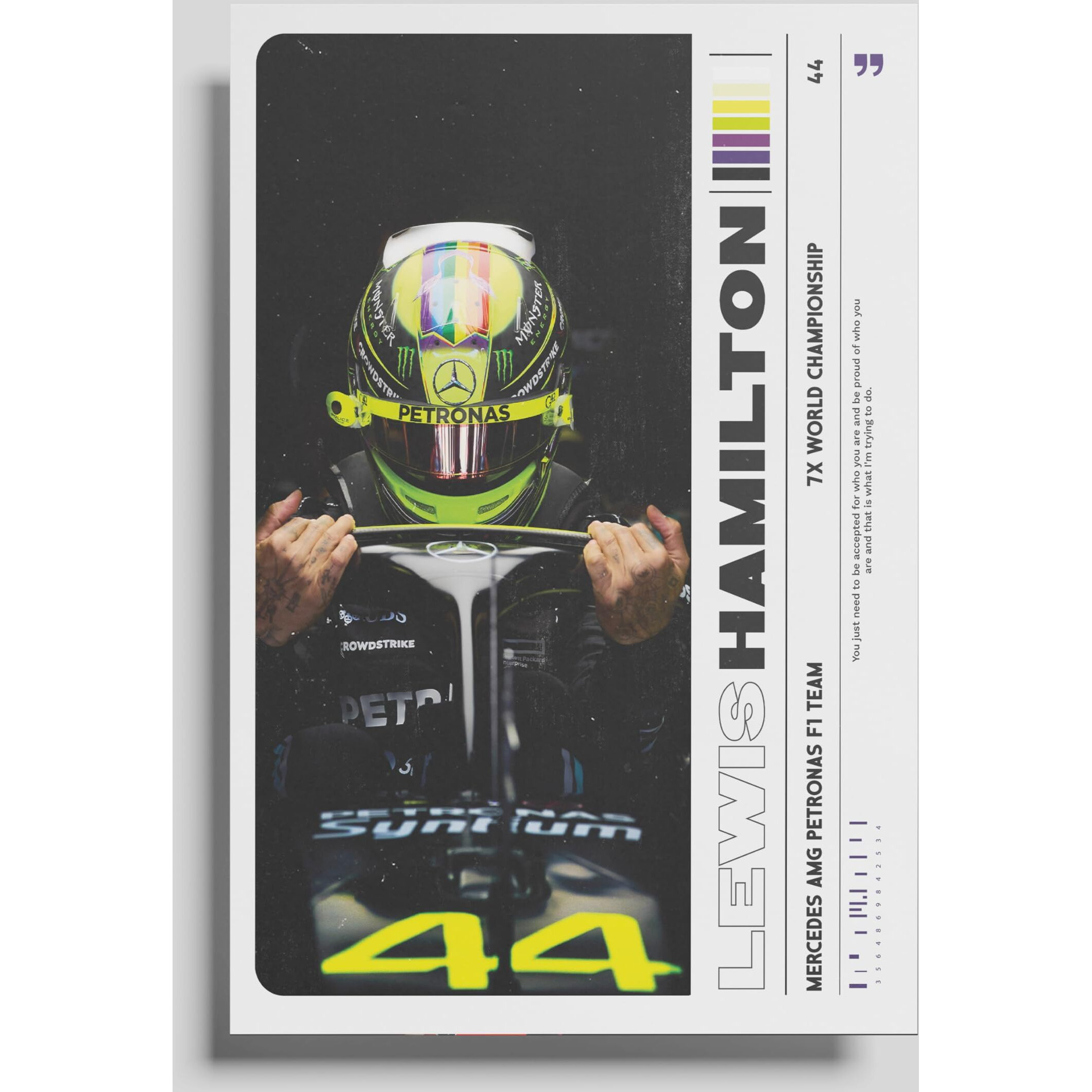 Podiumpe Lewis Hamilton Mercedes F1 Graphic Poster | Formula 1 Racer | A3-300Gsm - Glossy | No Frame