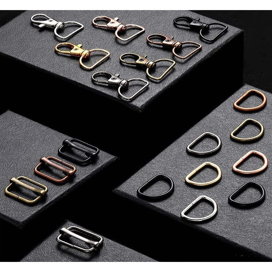 Diy Crafts 15 Pcs Slide Buckles, Antique Gold, Iron Lobster Claw Clasps Swivel Lanyardstrigger Snap Hooks Strap, D Rings Slide Buckle For Keychain, Ba(15 Pcs Slide Buckles, Antique Gold)