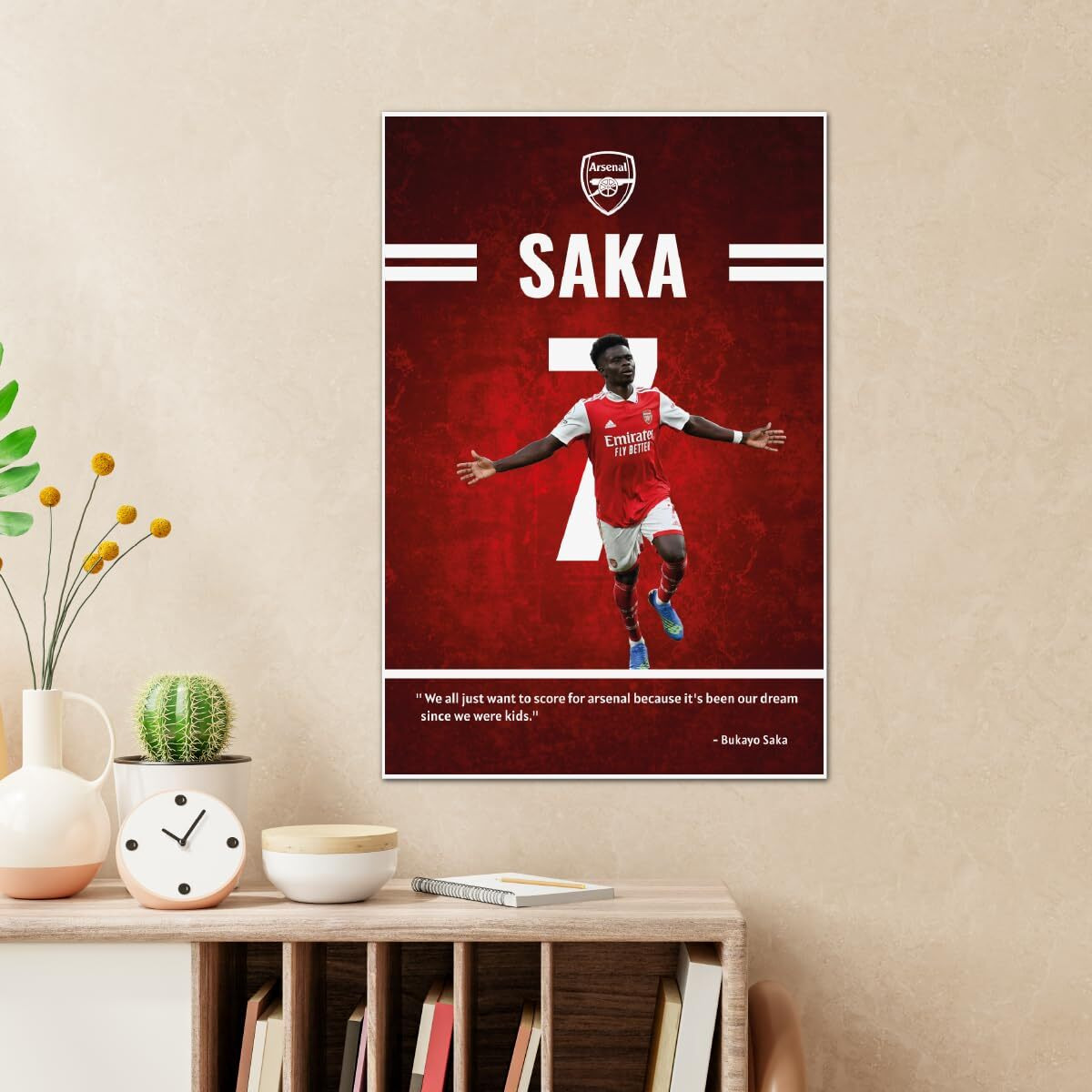 Tenorarts Bukayo Saka Poster Arsenal Wall Poster With Thick 300 Gsm Matt Finish Paper (18Inches X 12Inches)