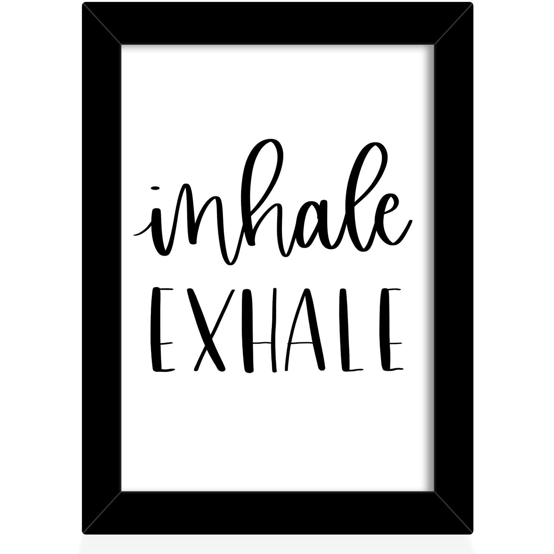 Tied Ribbons Inhale Exhale Printed Motivational Framed Poster For Wall (25.9 Cm X 34.5 Cm)