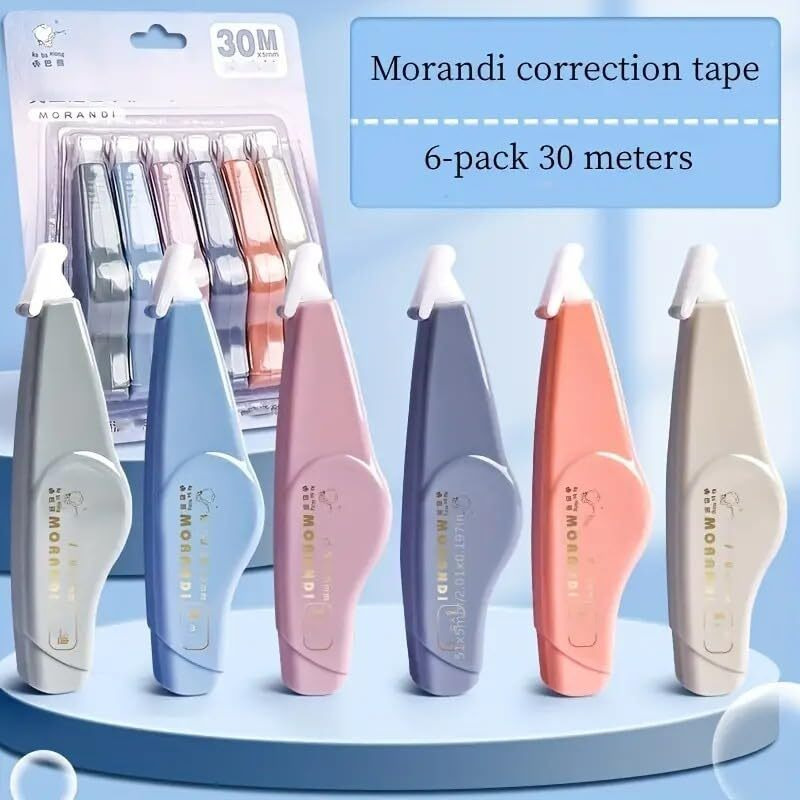 Mayatra's Kawaii Correction Tape, 6Pcs Large Capacity Morandi Color Correction Tape - Perfect For School Students Office Home Supplies (Pack Of 6)(Multicolor)