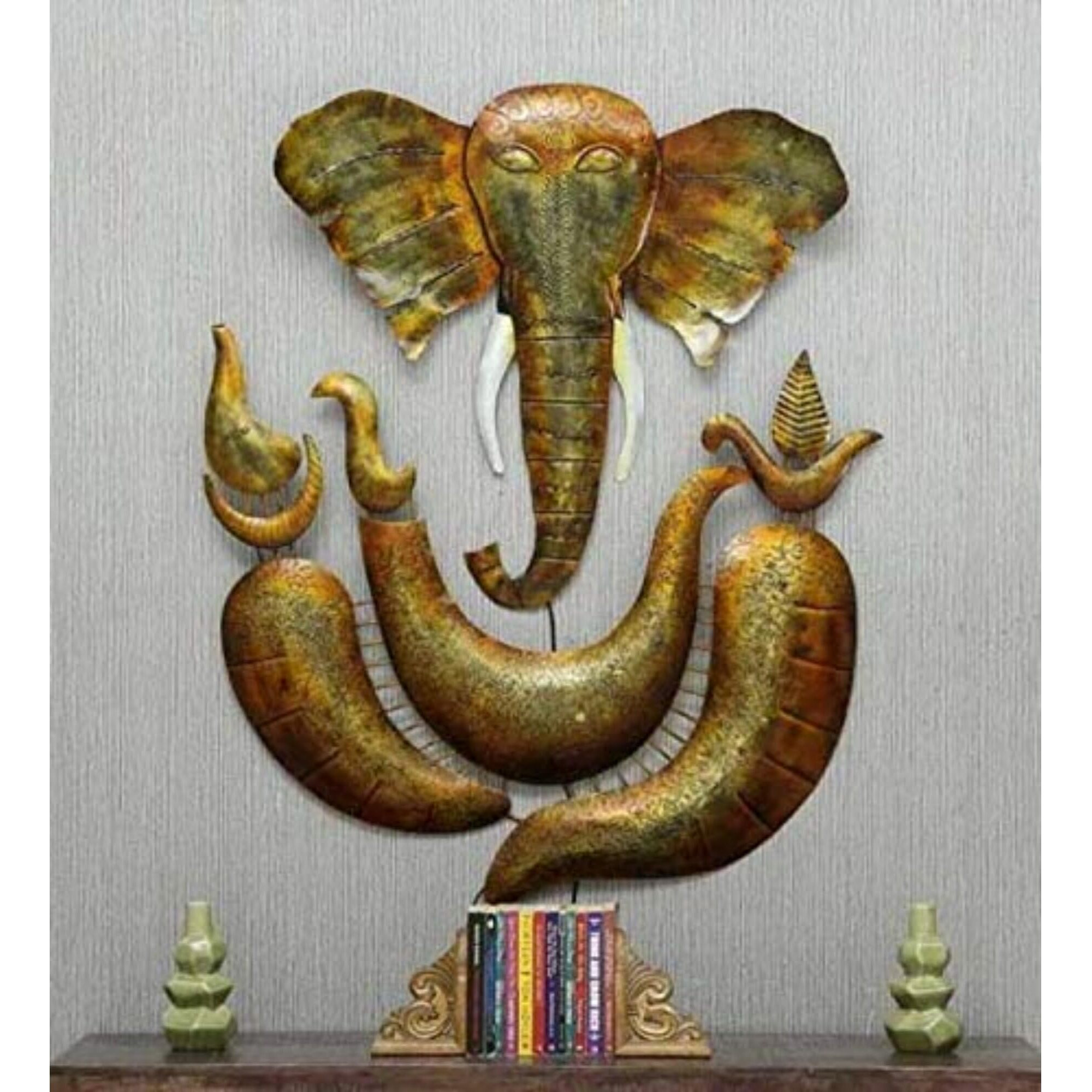 World Decor Lord Ganesha Led Wall Decor (52X04X34 In) - Iron, 86.4 Cm, 132.08 Cm