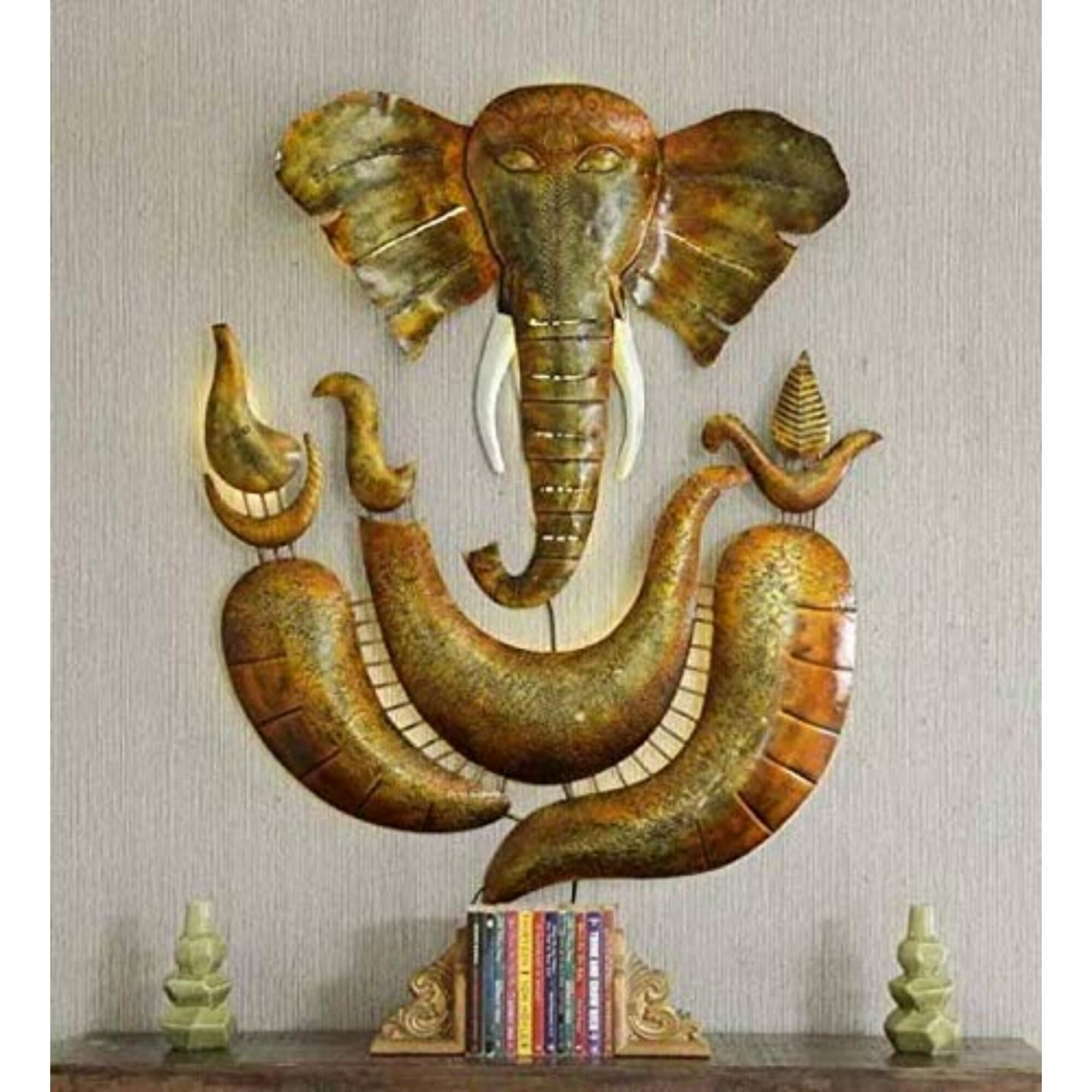 World Decor Lord Ganesha Led Wall Decor (52X04X34 In) - Iron, 86.4 Cm, 132.08 Cm