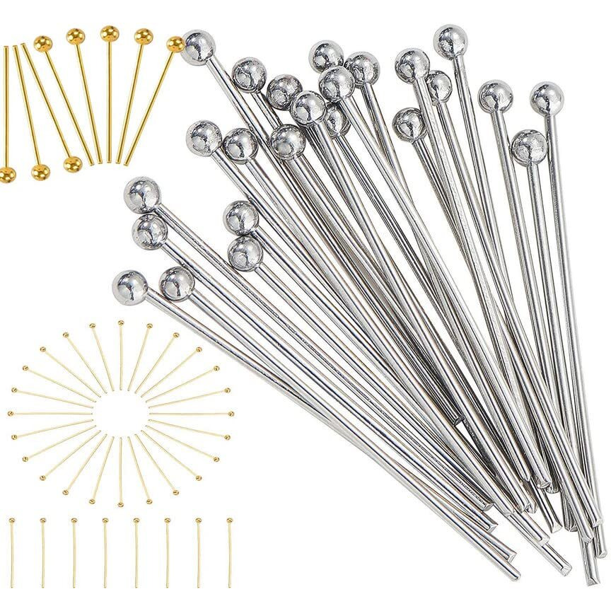 Diy Crafts 10 Gram, Grey Black Silver, Jewelry Approx 304 Steel Ball Head Pins Find (10 Gram, Grey Black Silver)
