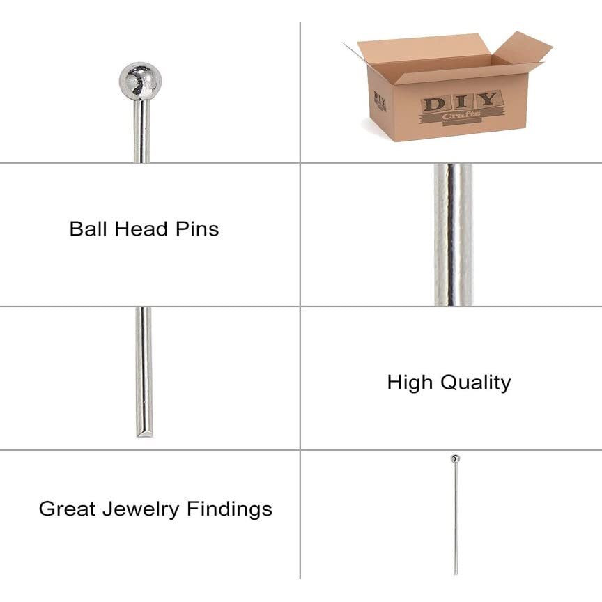 Diy Crafts 10 Gram, Grey Black Silver, Jewelry Approx 304 Steel Ball Head Pins Find (10 Gram, Grey Black Silver)