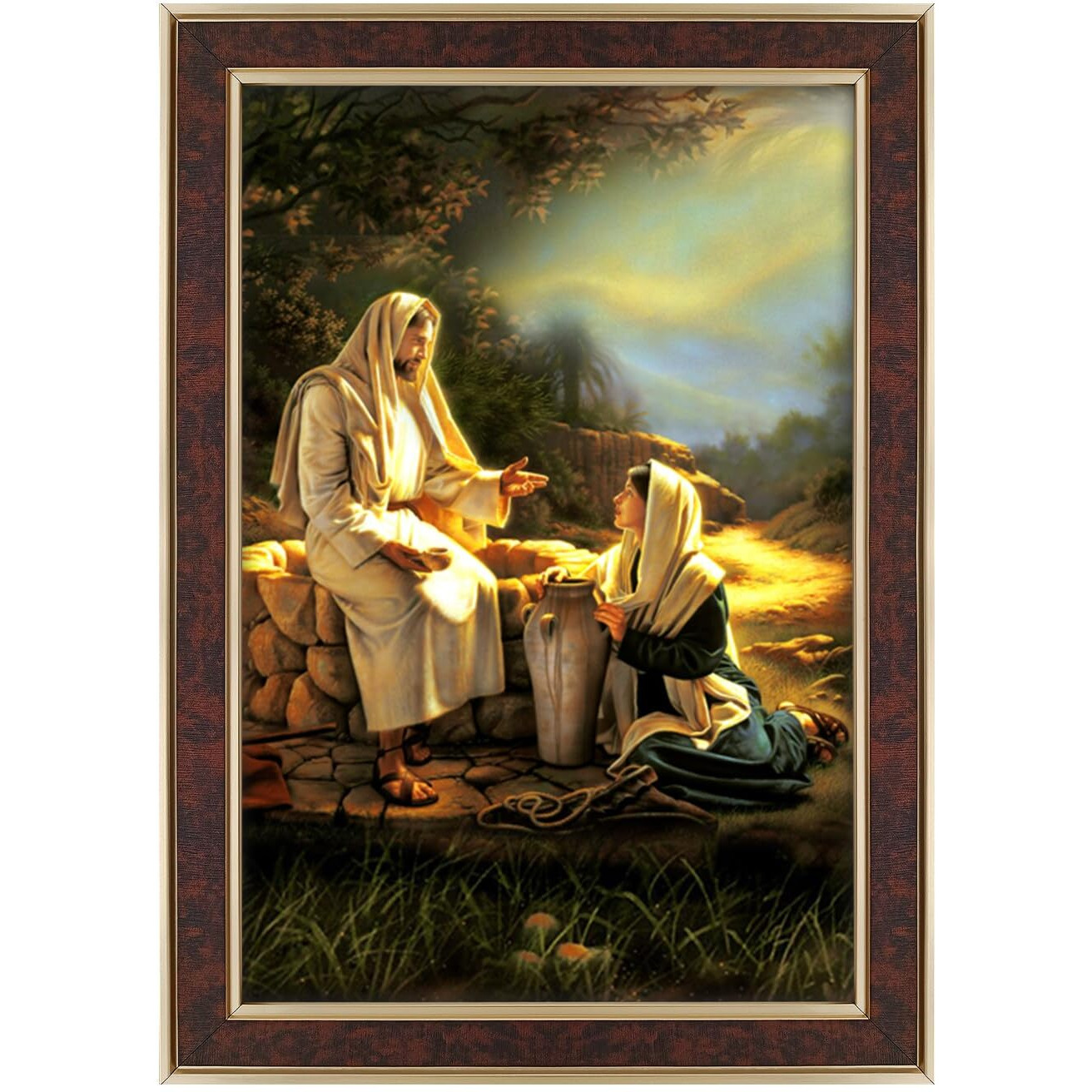 Dharvika Innovations Jesus Christ Paintings For Living Room, Jesus Christ Painting Wall Decoration, Jesus Christ Photo Frame For Wall Decoration 2325 (21X27 Inch) Brown
