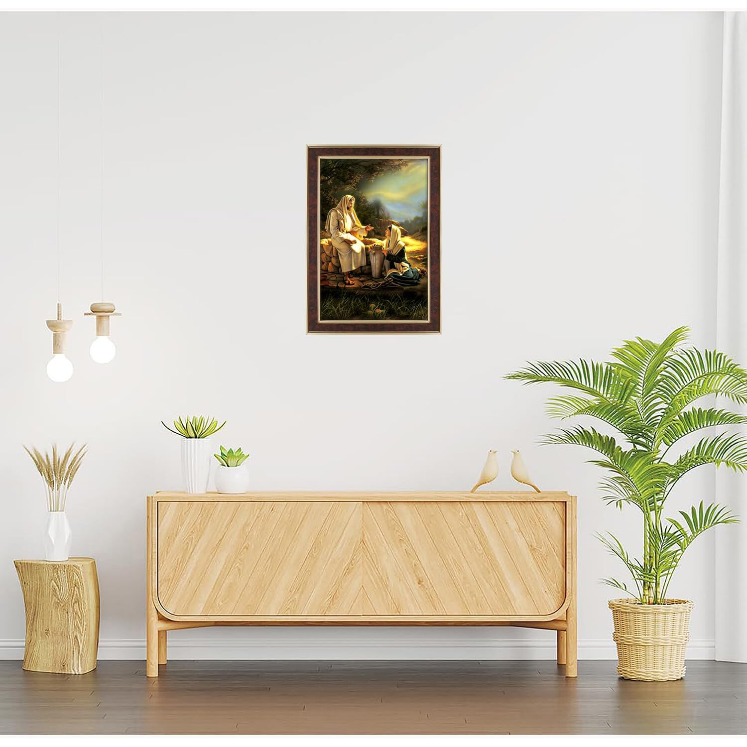 Dharvika Innovations Jesus Christ Paintings For Living Room, Jesus Christ Painting Wall Decoration, Jesus Christ Photo Frame For Wall Decoration 2325 (21X27 Inch) Brown