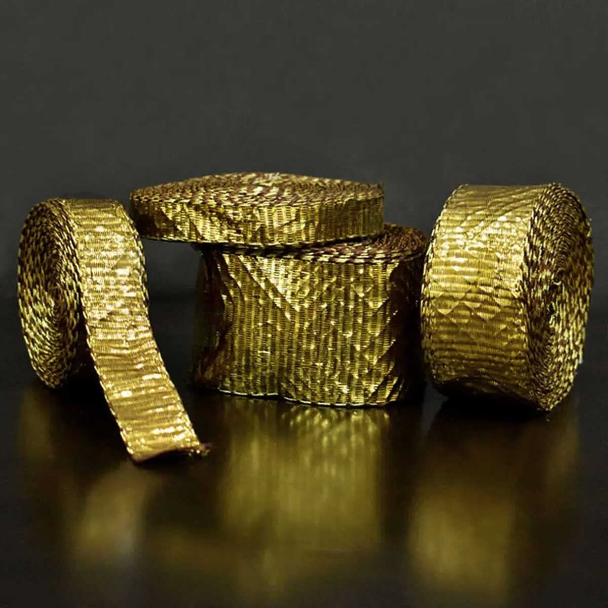 Embroiderymaterial Gota Laces Borders Material For Dresses Clothes Apparels Saree Blouses Making Purpose Dark Gold Color (5 Meter)