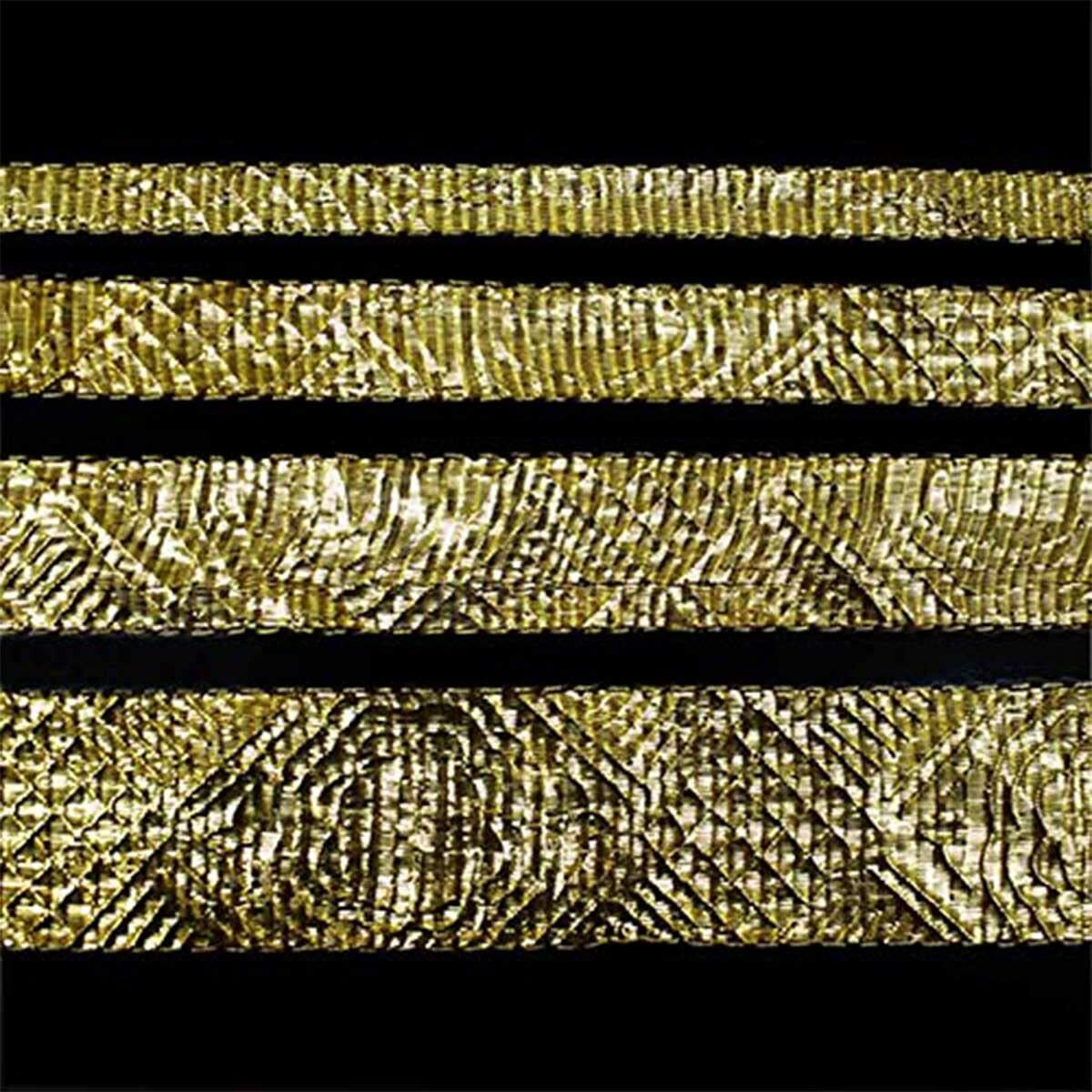 Embroiderymaterial Gota Laces Borders Material For Dresses Clothes Apparels Saree Blouses Making Purpose Dark Gold Color (5 Meter)