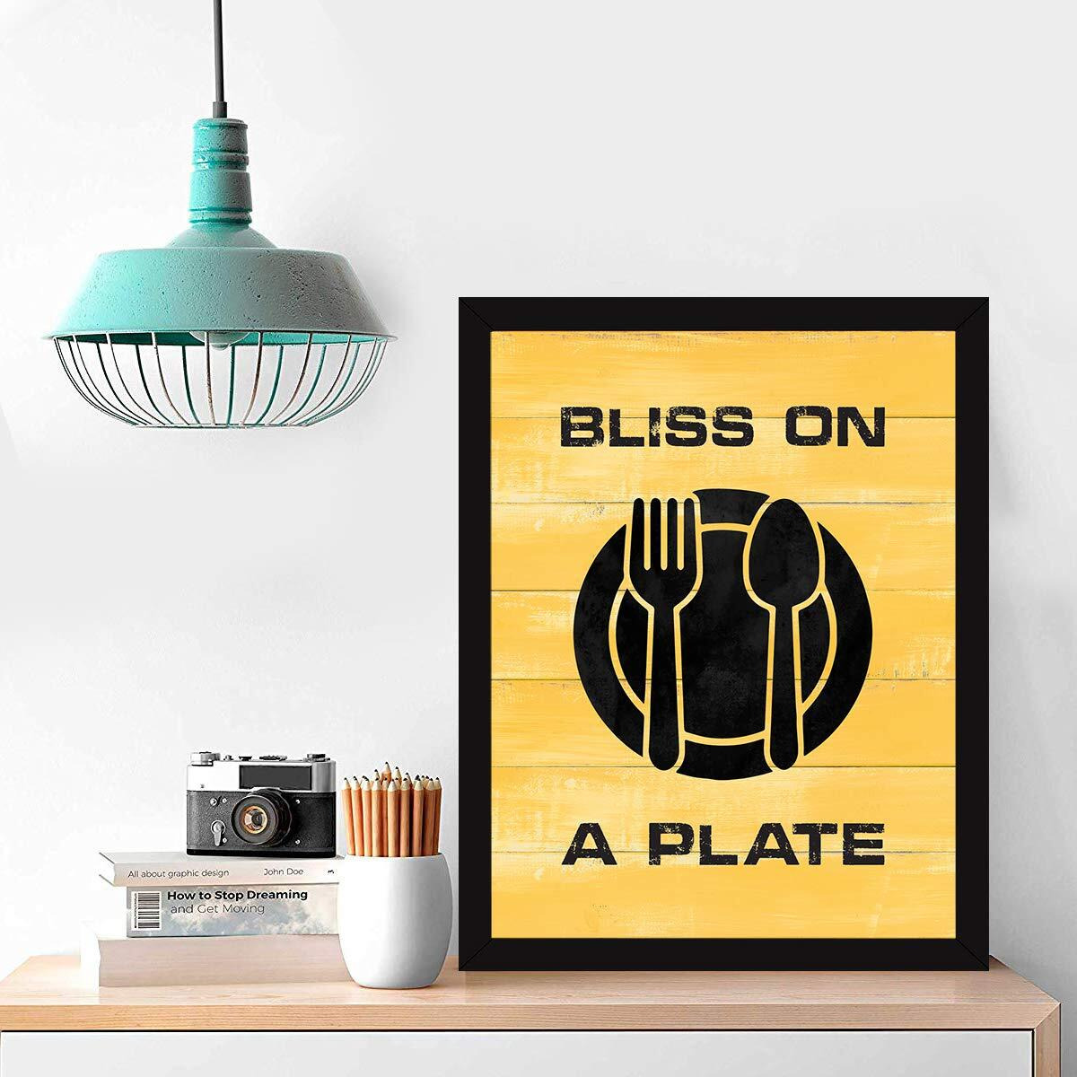 Chaka Chaundh - Kitchen Quotes Wall Frames - Dining Quotes Frame - Kitchen Quotes Framed Posters - Dining Table Quotes Frames For Room & Hall - Food Quotes Frames For Home & Cafe - (13.6 X 10.6 Inches)