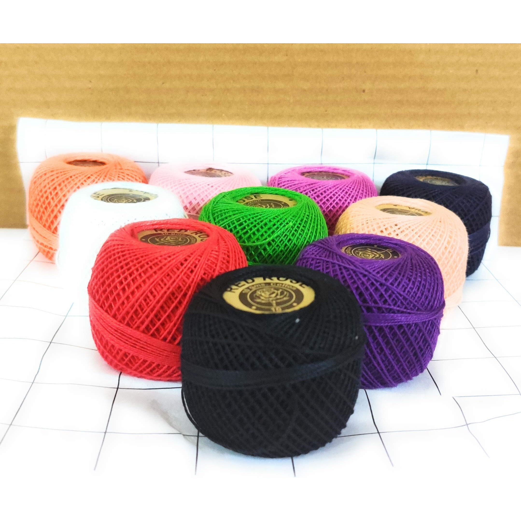 Rsp Quality Bit Embroidery Material Crochet Cotton Thread Yarn For Knitting And Craft Making (10 Ball, Multicolor)