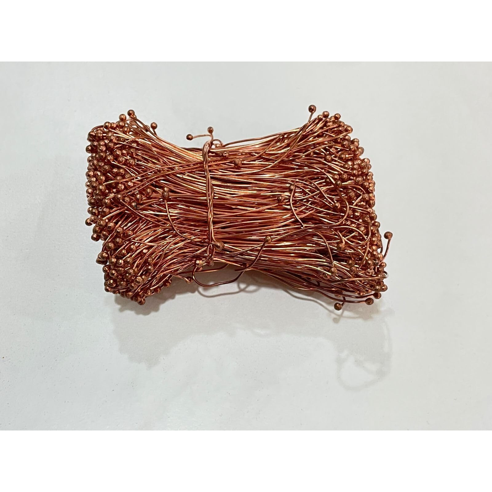 Omx, 100 Grams, 22 Guage (0.64 Mm) Thick, Antique Copper Brass Long Ball Head Pins (Approx 250 Pc) For Beading - Double Sided Ball Head Pin Wires For Jewellery Making, Also Known As Mongra Wire
