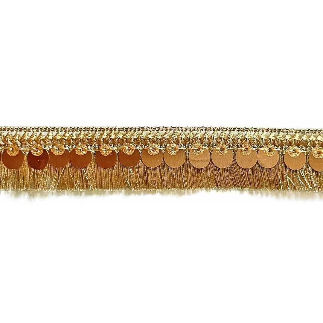 Adikala Silk Thread Tassel Fringe Sequenced Lace & Border For Saree, Dupatta, Lehenga, Suit, Blouse & Home Furnishing, Crafting Diy, 9 Meters (Gold)