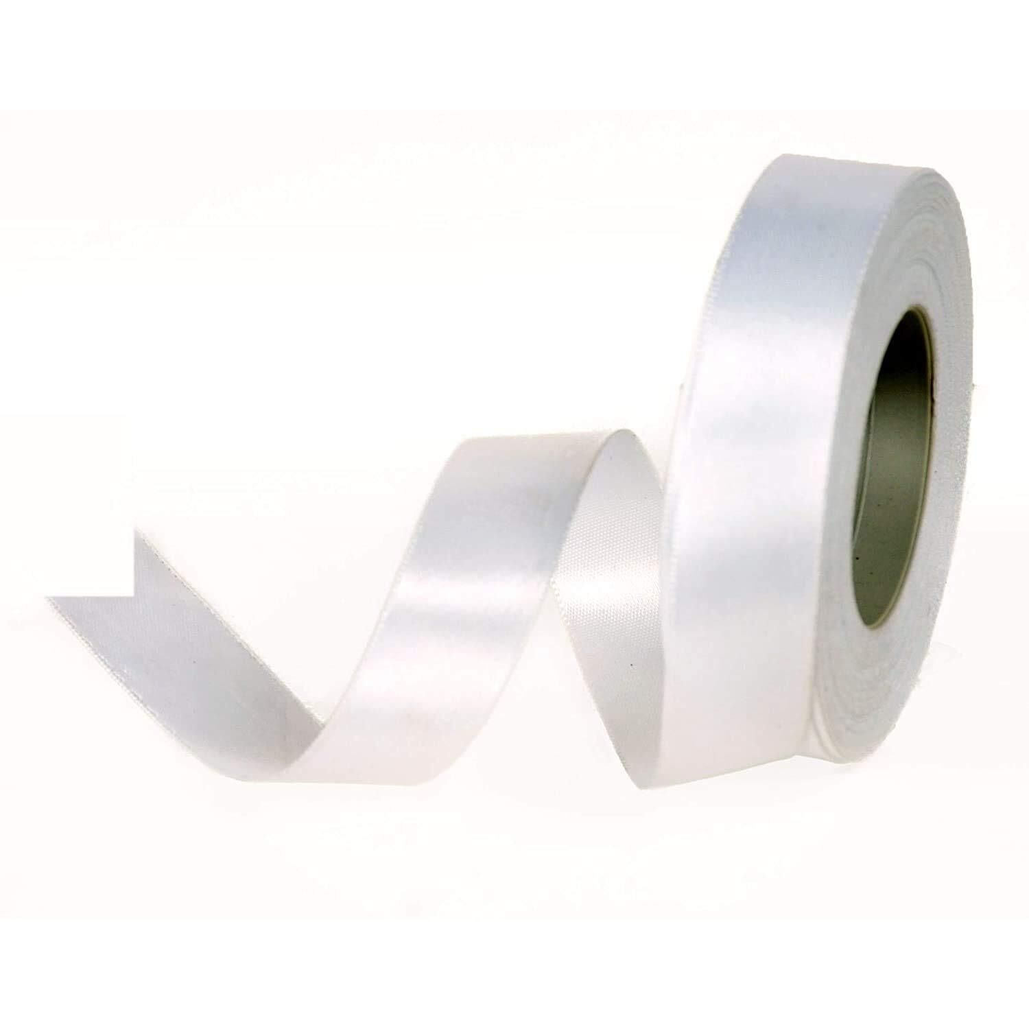 Double Face Satin Ribbon - Color White, Size 25 Mm, 10 Meter