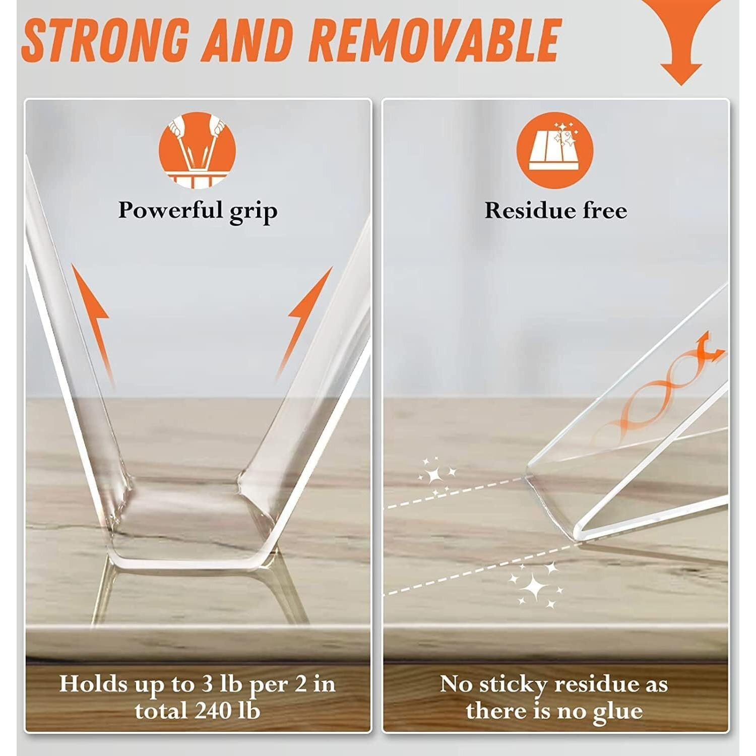 Nano Double Sided Tape, Multipurpose Super Sticky Gel Grip Mounting Tape, Washable, Reusable, No Residue, For Home & Office