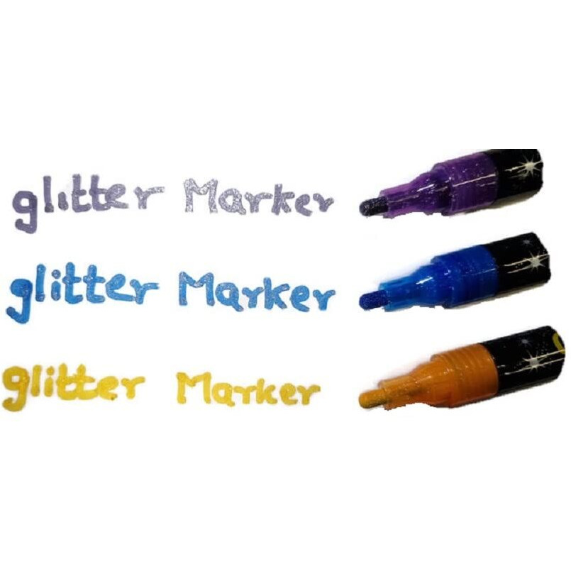 The Art Box Glitter Markers, Sparkle Markers, Unique Arts And Crafts Supplies, 3 Count