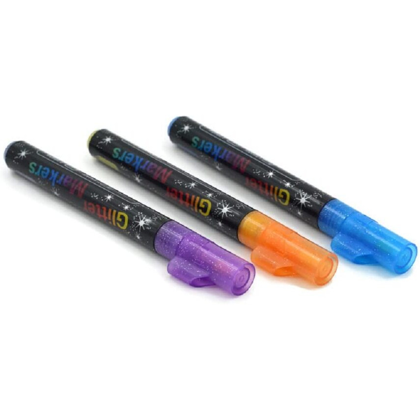 The Art Box Glitter Markers, Sparkle Markers, Unique Arts And Crafts Supplies, 3 Count